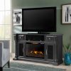 Arlington 60-in Media Electric Fireplace with Bluetooth in Aged Black Finish 3