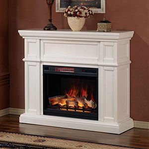 Artesian Infrared Electric Fireplace Mantel Package in White