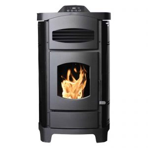 200 Sq. Ft EPA certified Pellet stove with Polished Black Curved sides