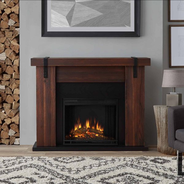 Aspen Electric Fireplace in Chestnut Barnwood by Real Flame