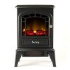 Aspen Free Standing Electric Fireplace Stove by e-Flame USA - Black