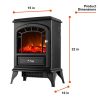 Aspen Free Standing Electric Fireplace Stove by e-Flame USA - Black 17
