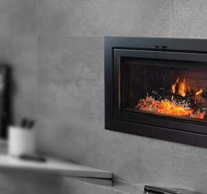 Astra 24 ZC Wood Burning Fireplace with Clean Face Surround in Black