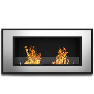 Austin 32 Inch Ventless Built In Recessed Bio Ethanol Wall Mounted Fireplace
