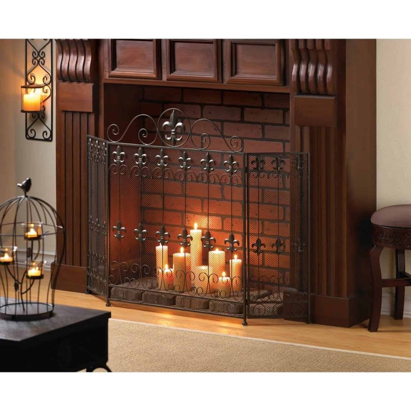 BSD national Supplies Fleur De Lis Fireplace Screen