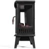 Barton 1500W Electric Stove Heater Infrared Quartz Fireplace 3D Flame Log Stove Firebox, Black 5