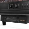 Barton 1500W Electric Stove Heater Infrared Quartz Fireplace 3D Flame Log Stove Firebox, Black 7
