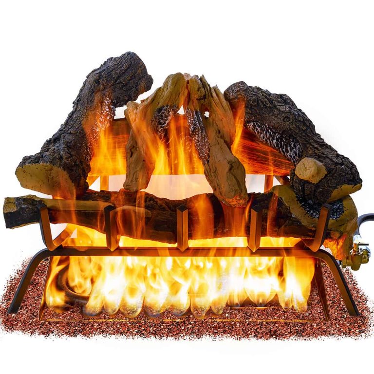 Barton 24inch Fireplace Log Grate Split Oak Wood Vented Natural Gas   Barton 24inch Fireplace Log Grate Split Oak Wood Vented Natural Gas Fire Logs ANSI Burner 768x768 