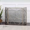 Beaumont Lane Modern Fireplace Screen in Antiqued Silver 3