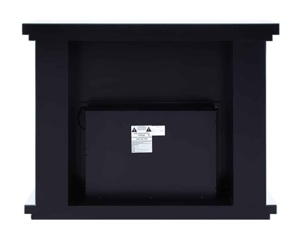 Benzara BM196009 Wood & Mirror Electric Fireplace with Faux Crystal Dusted Face, Clear & Black 2