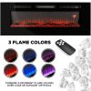 Best Choice Products 1500W 40in Electric Fireplace Heater Recessed and Wall Mounted w/ Remote, Logs, Crystal Stones 5