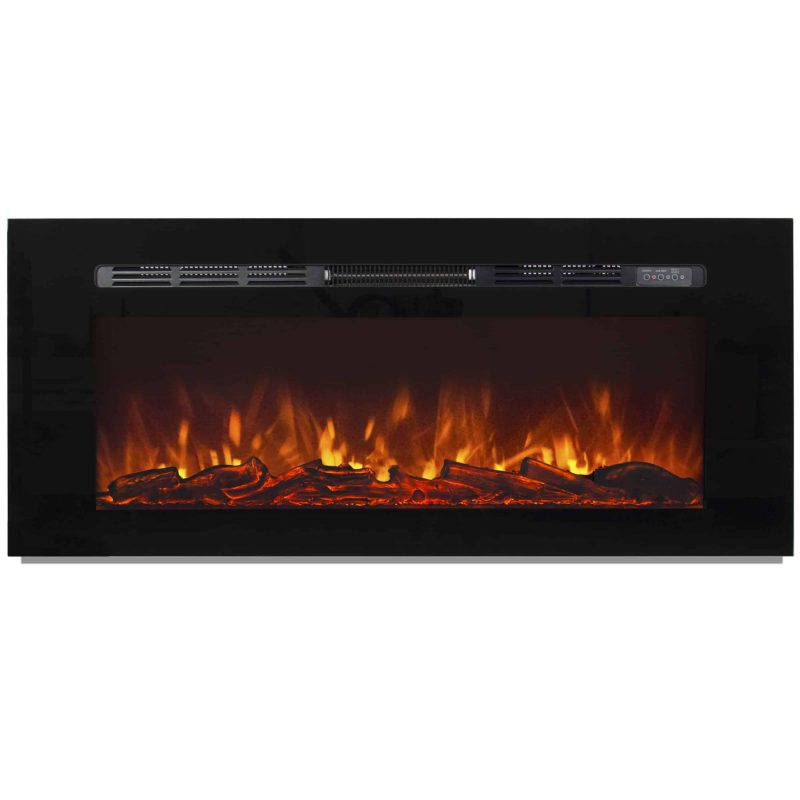 Best Choice Products 1500W 50in Heat Adjustable In-Wall Recessed Electric Fireplace Heater w/ Remote Control