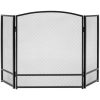 Best Choice Products 3-Panel 47x29in Simple Steel Mesh Fireplace Screen