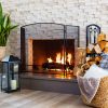 Best Choice Products 3-Panel 47x29in Simple Steel Mesh Fireplace Screen, Spark Guard Gate w/ Rustic Worn Finish 5