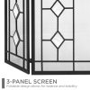 Best Choice Products 3-Panel 48x30in Glass Diamond Accent Handcrafted Iron Mesh Fireplace Screen, Spark Guard Gate 8