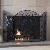 Best Choice Products 3-Panel 50x30in Steel Metal Mesh Fireplace Screen w/ Rustic Worn Finish, Scroll Leaf Decals 6
