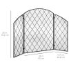 Best Choice Products 3-Panel 50x30in Wrought Iron Mesh Fireplace Screen, Spark Guard Protector Gate w/ Folding Panels 10