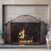 Best Choice Products 3-Panel 55x33in Wrought Iron Fireplace Safety Screen Decorative Scroll Spark Guard Cover 7