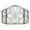 Best Choice Products 3-Panel 55x33in Wrought Iron Fireplace Safety Screen Decorative Scroll Spark Guard Cover