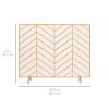 Best Choice Products 38x31in Single Panel Handcrafted Iron Chevron Fireplace Screen w/ Distressed Antique Copper Finish 12
