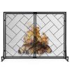 Best Choice Products 44x33in 2-Panel Handcrafted Wrought Iron Decorative Geometric Fireplace Screen w/ Magnetic Doors