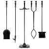 Best Choice Products 5-Piece Indoor Outdoor Fireplace Iron Tool Set w/ Tongs