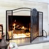Best Choice Products Single Panel 40x29in Heavy-Duty Steel Mesh Fireplace Screen, Living Room Decor w/ Locking Door 5