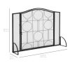 Best Choice Products Single Panel 40x29in Heavy-Duty Steel Mesh Fireplace Screen, Living Room Decor w/ Locking Door 8