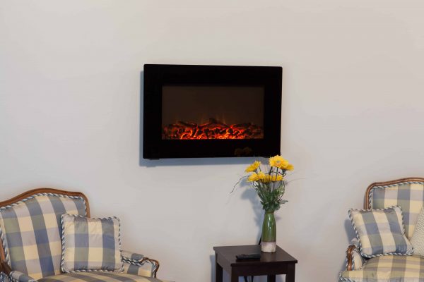 Black Wall Mounted Electric Fireplace 4