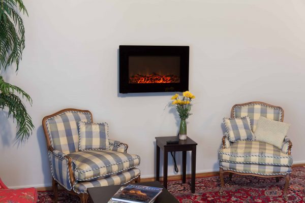 Black Wall Mounted Electric Fireplace 6