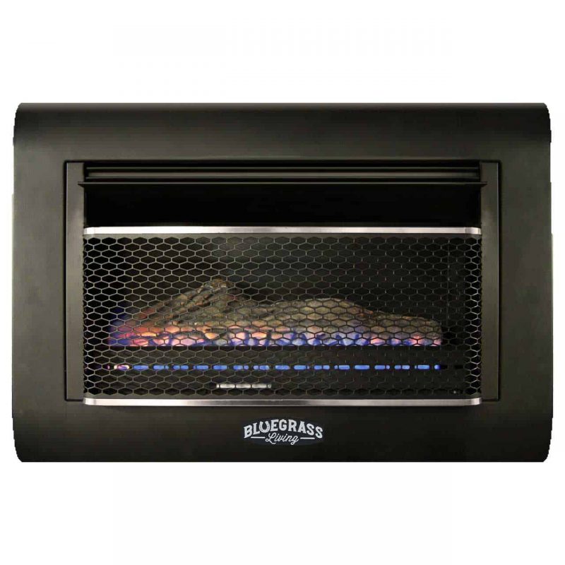 Bluegrass Living Dual Fuel Vent Free Linear Wall Gas Fireplace With Log - 26