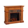 Bofyre Convertible/ Corner Electric Fireplace with Faux Slate, Mission Oak 5