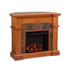 Bofyre Convertible/ Corner Electric Fireplace with Faux Slate, Mission Oak 6