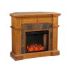 Bofyre Corner Convertible Smart Fireplace w/ Faux Stone Surround 8
