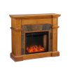 Bofyre Corner Convertible Smart Fireplace w/ Faux Stone Surround 13