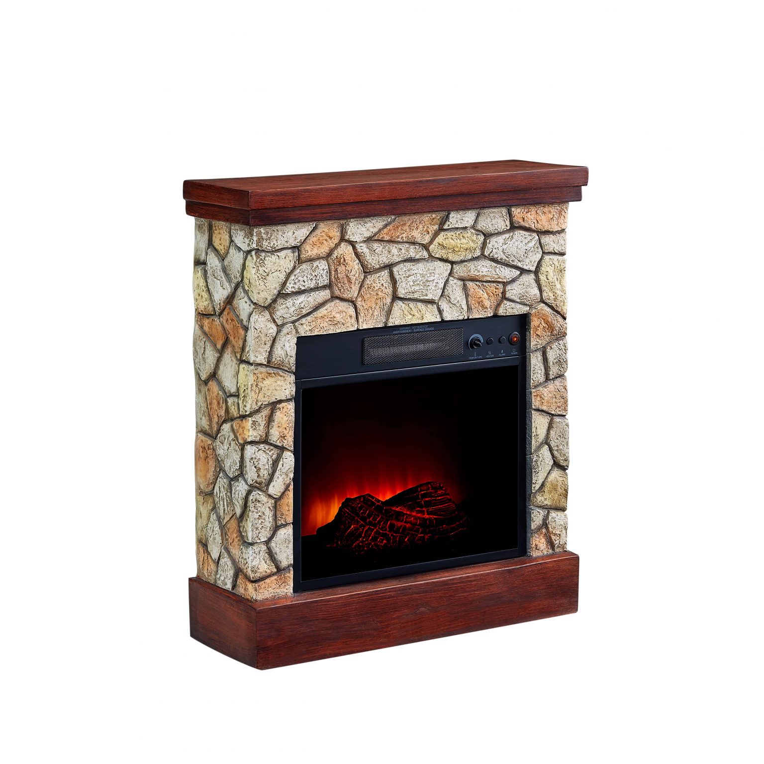 Bold Flame 26 inch Faux Stone Electric Fireplace in Tan/Grey