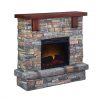 Bold Flame 40 inch Faux Stone Electric Fireplace in Brown 4