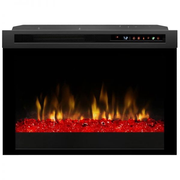 Bowery Hill 26" Electric Firebox in Black with Glass Ember Bed 1