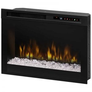 Bowery Hill 26" Electric Firebox in Black with Glass Ember Bed