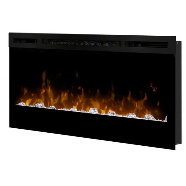 Bowery Hill 34" Wall Mount Linear Electric Fireplace Insert in Black 2