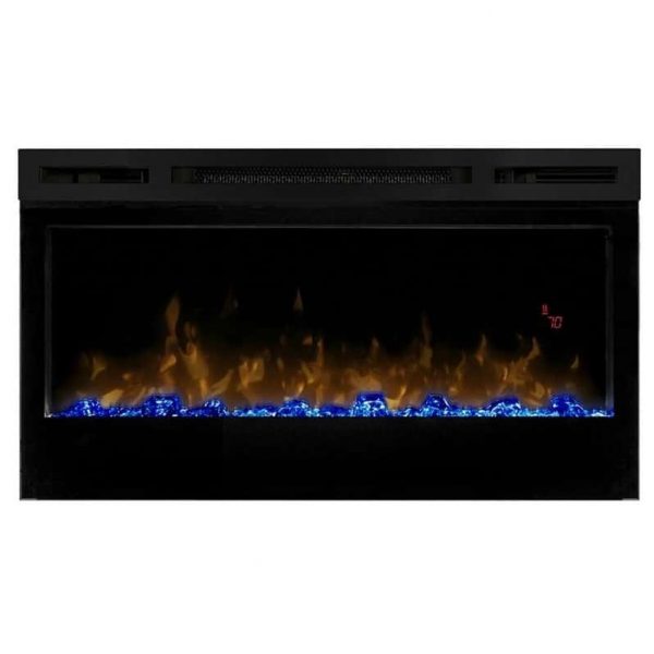 Bowery Hill 34" Wall Mount Linear Electric Fireplace Insert in Black 3