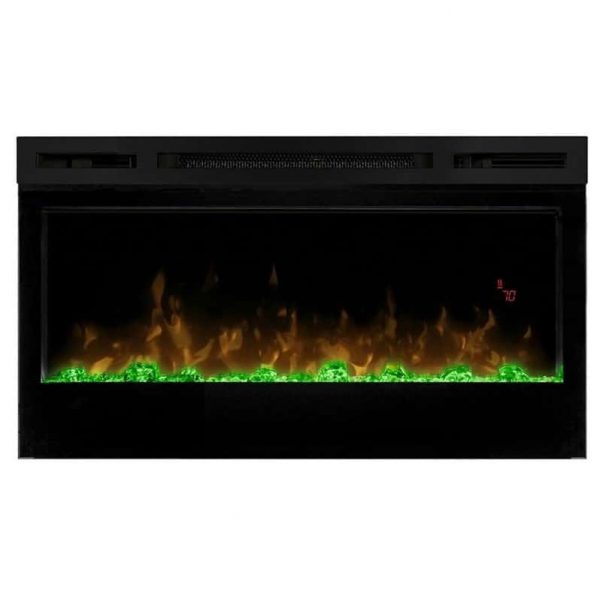 Bowery Hill 34" Wall Mount Linear Electric Fireplace Insert in Black 4