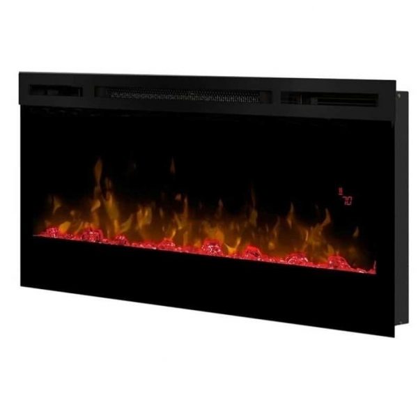Bowery Hill 34" Wall Mount Linear Electric Fireplace Insert in Black