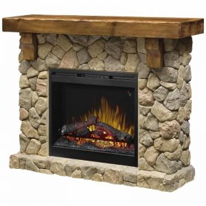 Bowery Hill 54" Electric Fireplace Mantel in Faux Stone