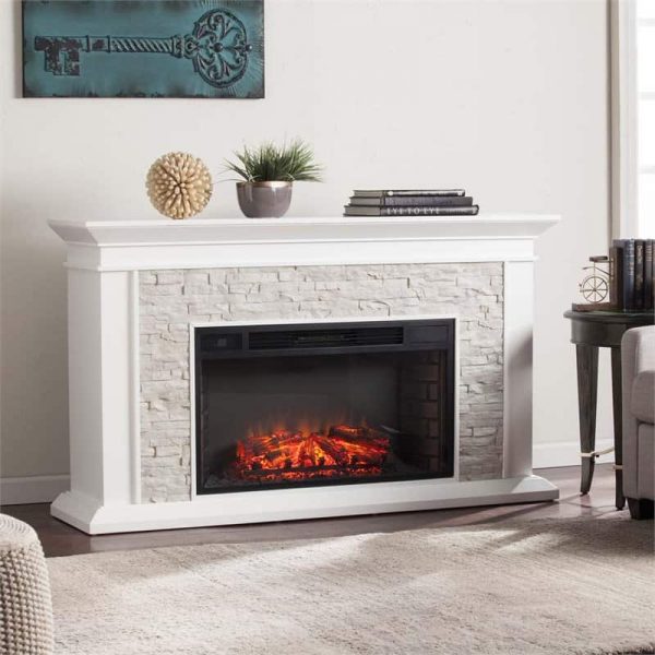 Bowery Hill Faux Stone Electric Fireplace