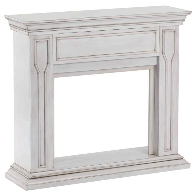 Breckenridge Fireplace Mantel 41" x 36"- Rustic White Finish