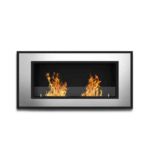 Brooks 47 Inch Ventless Built In Recessed Bio Ethanol Wall Mounted Fireplace