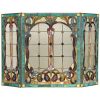 CHLOE Lighting LUCIAN, Tiffany-style 3pcs Folding Victorian Fireplace Screen 44x28 4