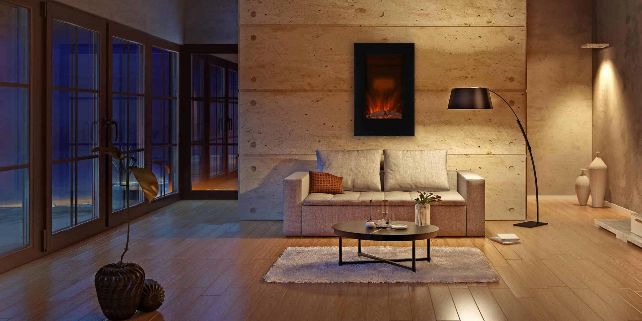Caesar Fireplace EF490L LED Electric Wall Fireplace