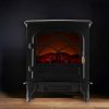 Caesar Fireplace FP203-T3 Portable Indoor Home Compact Electric Wood Stove Fireplace Heater with Thermostat for Office and Home 1500W